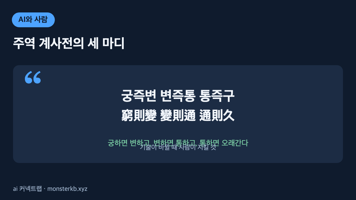 주역 궁즉변 변즉통 통즉구 인포그래픽